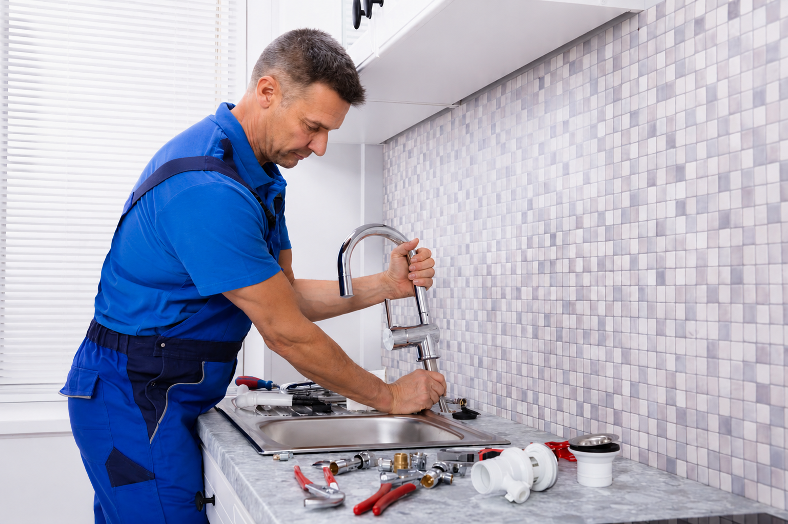Dusty's Plumbing technician at work